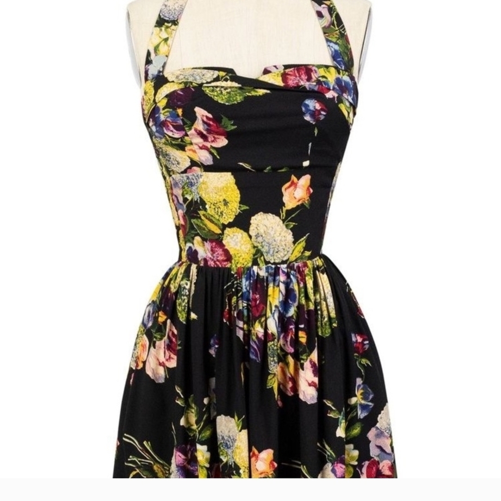 Trashy Diva Pink Yellow Pleated Halter Sundress